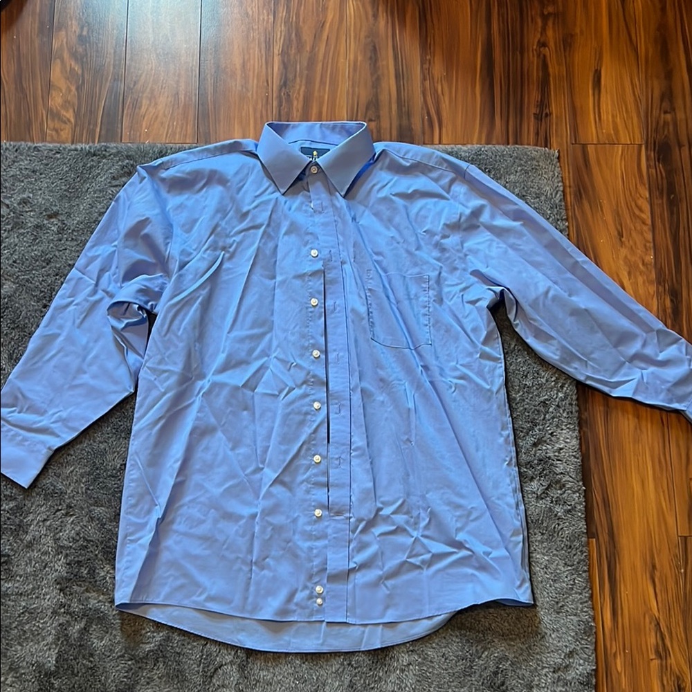 Stafford Blue Oxford Dress Shirt Long Sleeves